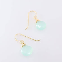 Load image into Gallery viewer, Aqua Chalcedony Drop Earrings
