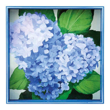 Load image into Gallery viewer, Blue Hydrangea  Square Lacquer Serving Tray
