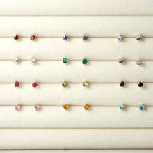 Load image into Gallery viewer, 3mm Birthstone Stud Earrings
