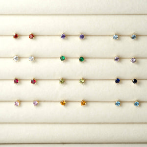 3mm Birthstone Stud Earrings