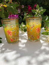 Load image into Gallery viewer, Set of 6 Moroccan Tea Glasses Hand Painted Garden
