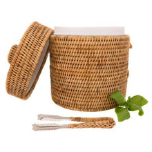 Load image into Gallery viewer, Artifacts Rattan Ice Bucket with Tongs
