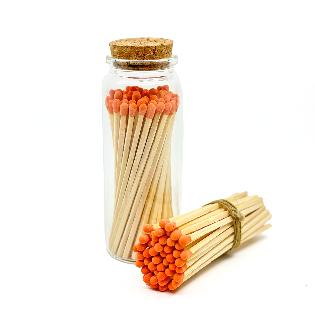 Orange Safety Matches in Jar - Bottle Glass Jar 4