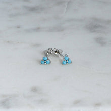 Load image into Gallery viewer, Three Stone Turquoise Studs
