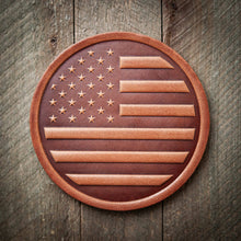 Load image into Gallery viewer, American Flag Leather Coaster

